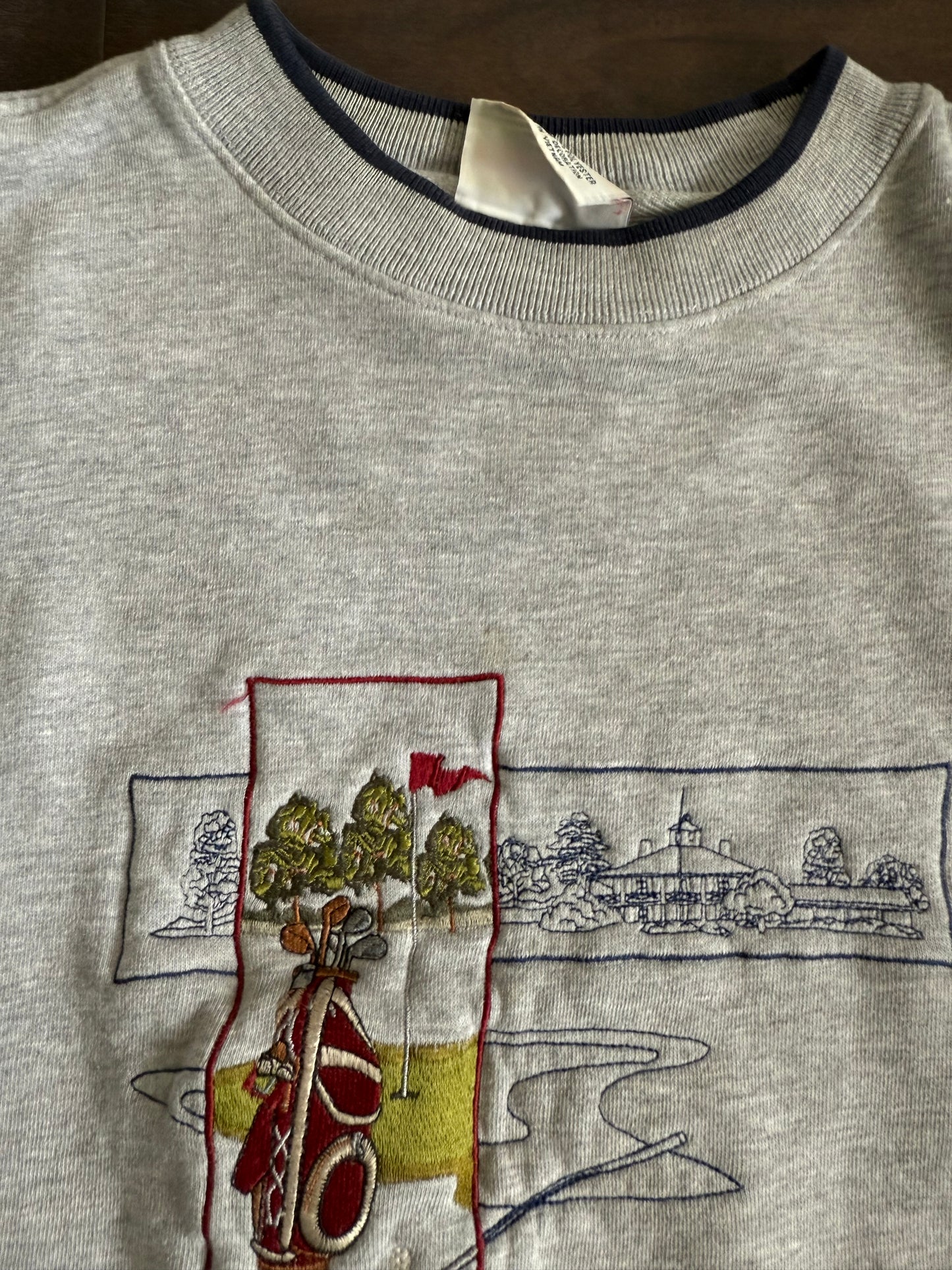 Vintage Golf Embroidered Gray Crewneck Sweatshirt- L