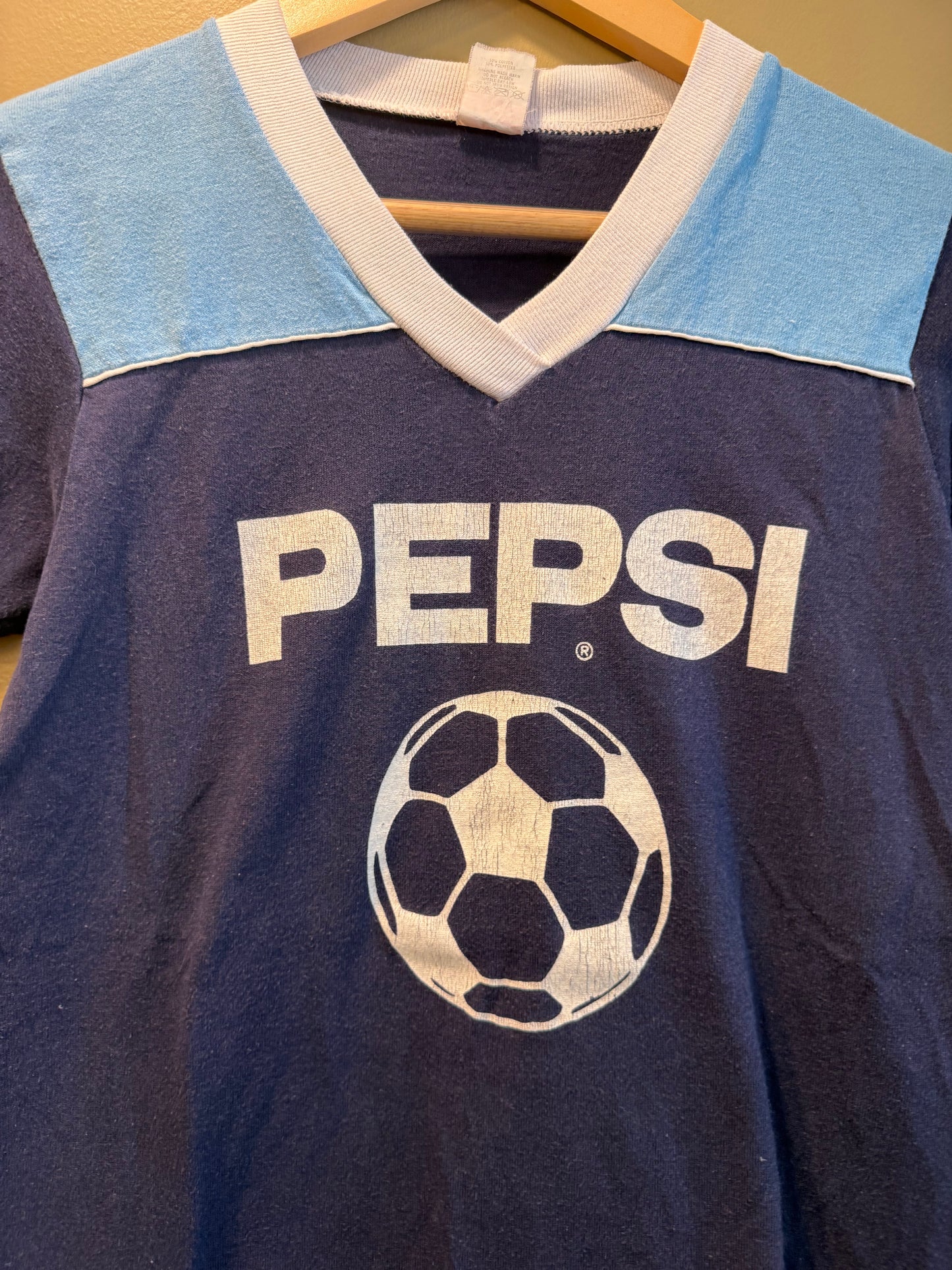 Vintage 80s Pepsi Soccer Jersey T-Shirt- XS