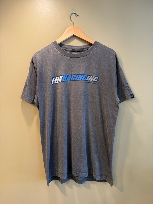 Vintage Fox Racing Gray Distressed T-Shirt- L