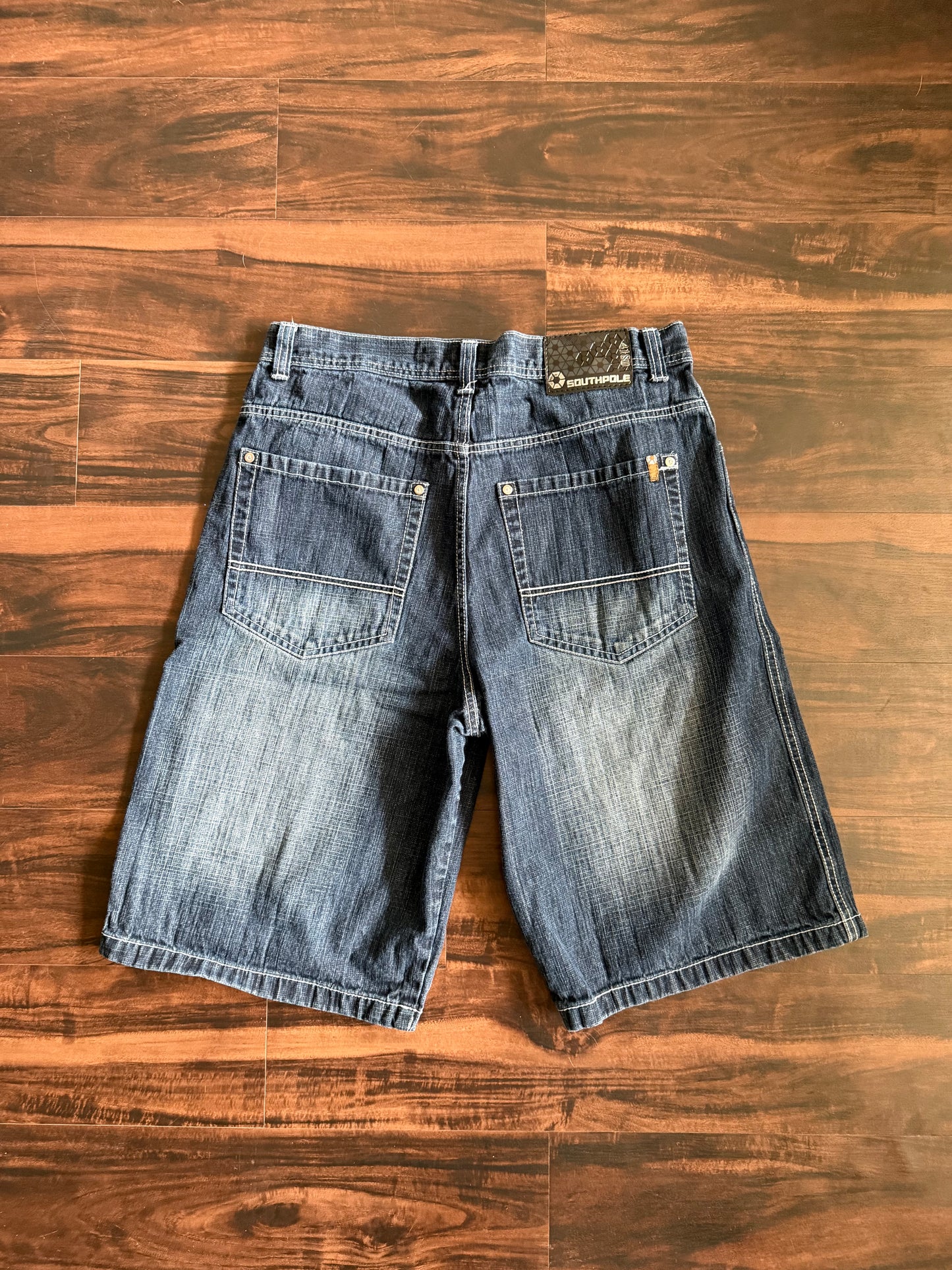 Vintage Y2K South Pole Dark Wash Baggy Streetwear Denim Jean Shorts- 36