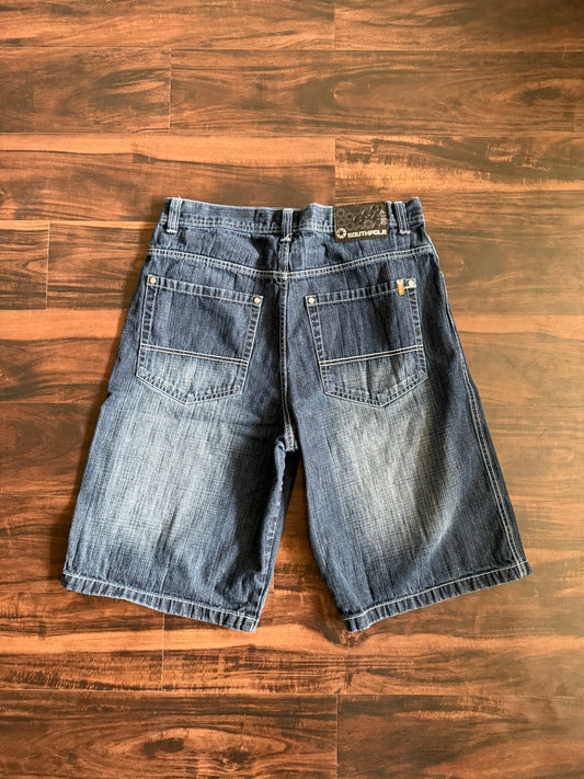 Vintage Y2K South Pole Dark Wash Baggy Streetwear Denim Jean Shorts- 36