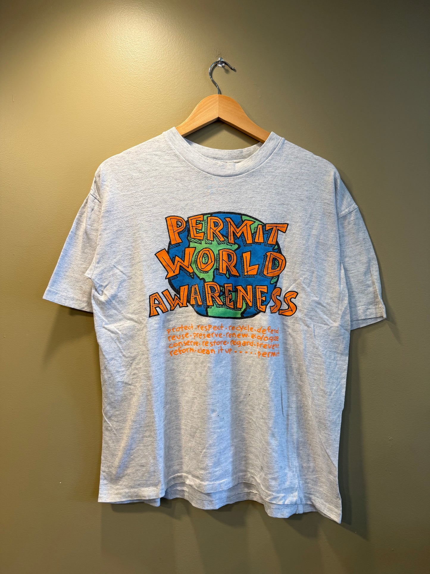Vintage Permit World Awareness T-Shirt- M