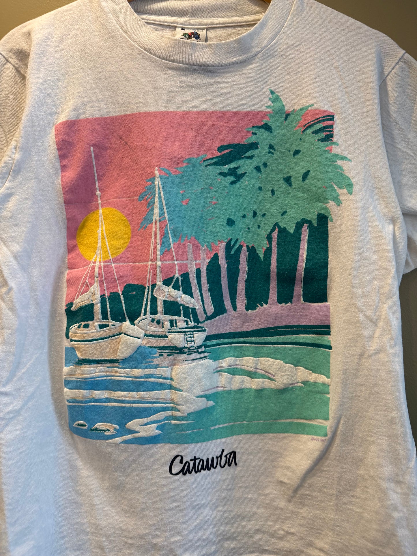 Vintage Catawba Island Art T-Shirt- M