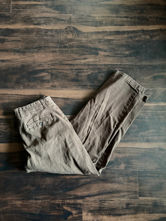 Vintage St. John’s Bay Brown Cotton Slacks Dress Pants- 33x31