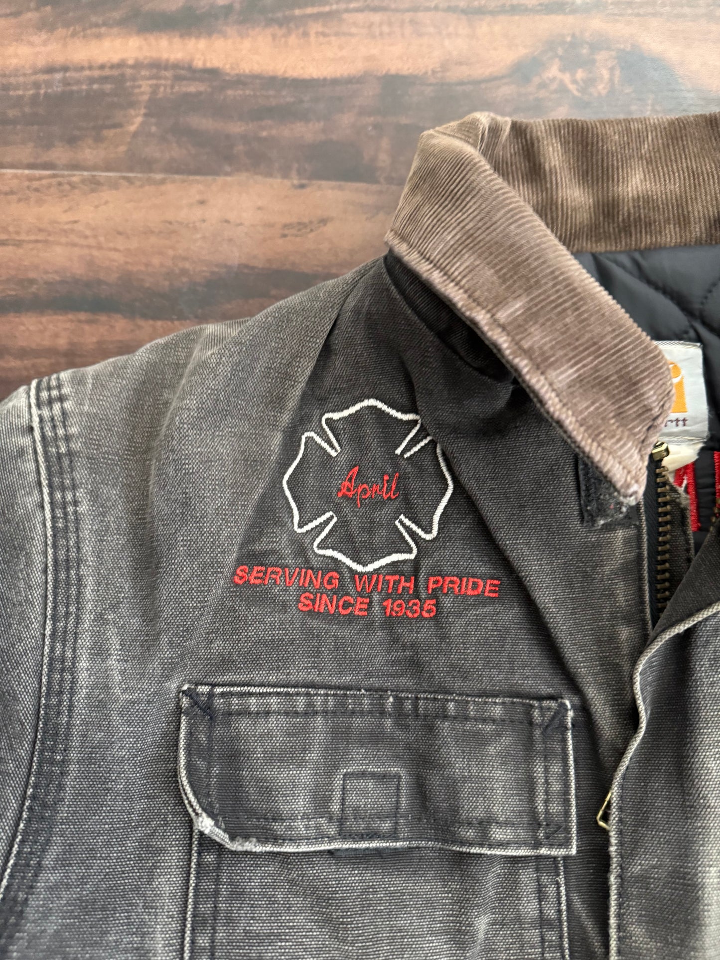 Vintage Carhartt Fire Department Black Jacket- L