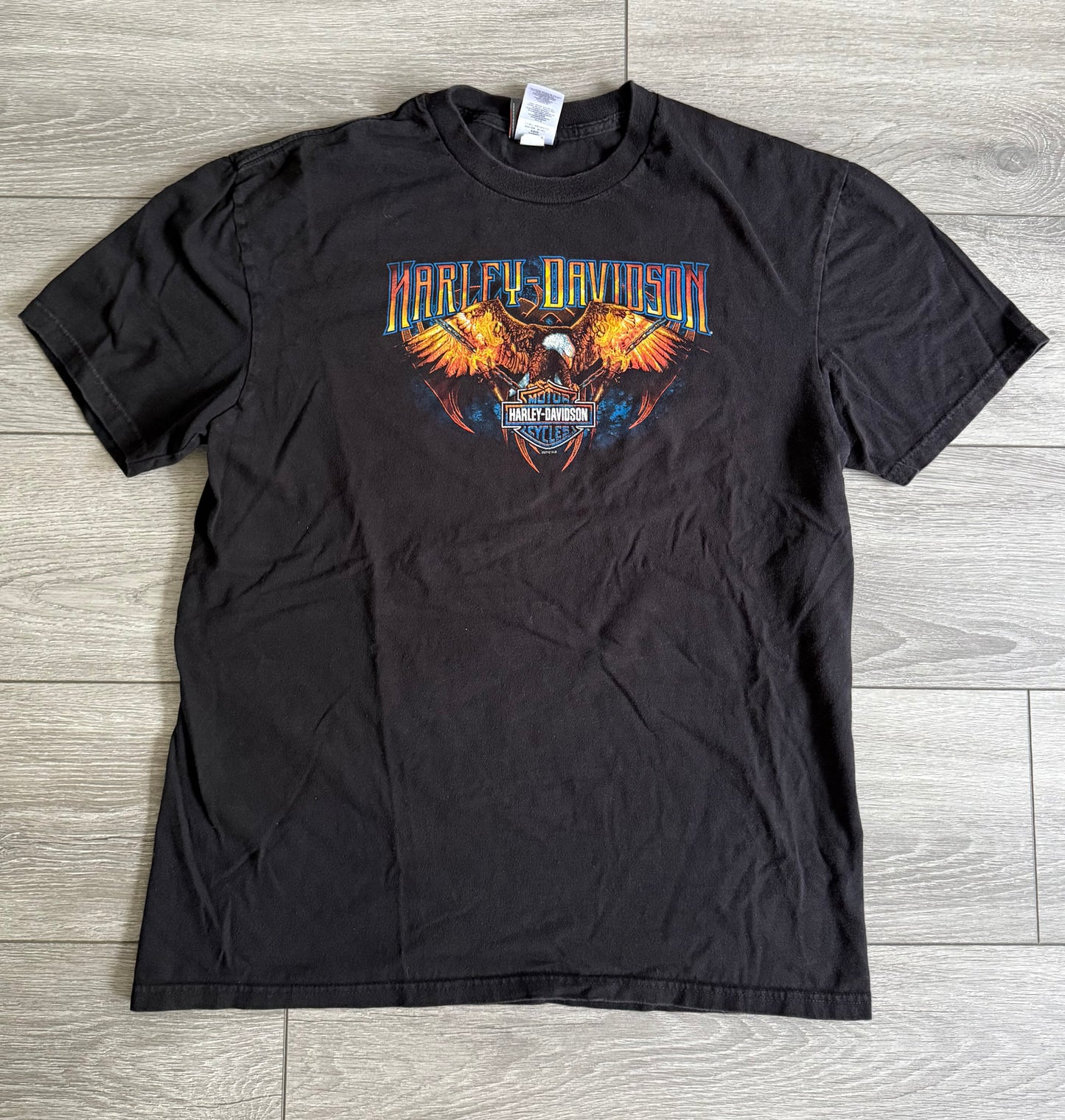 Harley Davidson Motorcycles Eagle Black T-Shirt- L