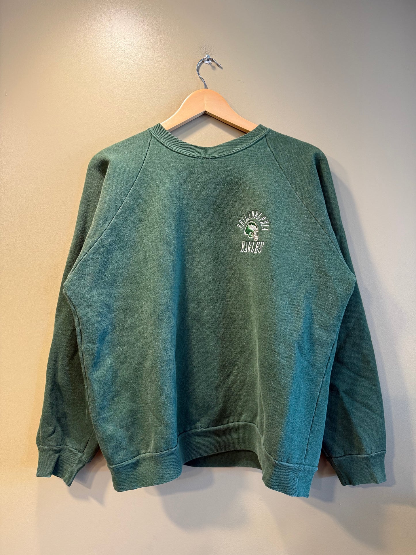 Vintage Philadelphia Eagles Green Small Logo Crewneck Sweatshirt- M