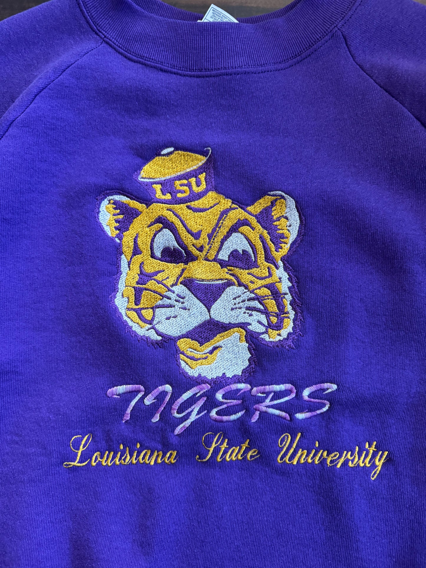 Vintage Louisiana State University Tigers Purple Crewneck Sweatshirt- M