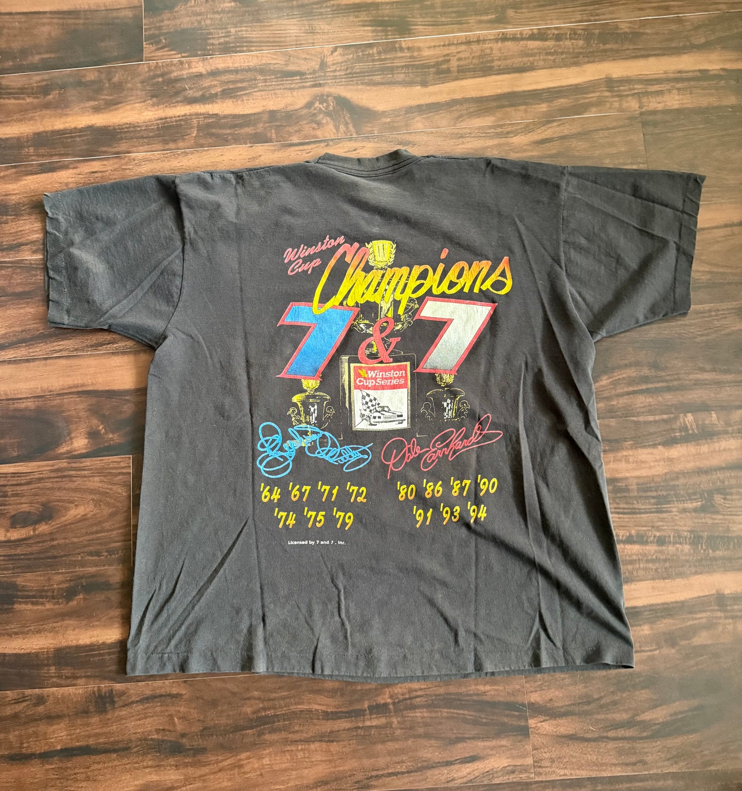 Vintage NASCAR Dale Earnhardt & Richard Petty Winston Cup Champions T-Shirt- XL
