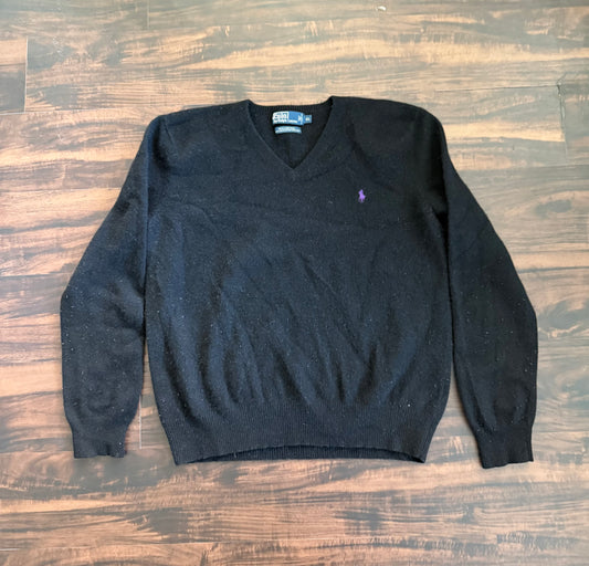 Vintage Polo Ralph Lauren Lambswool Purple & Black Sweater- L