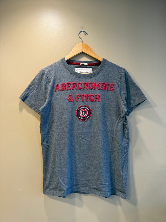 Vintage Abercrombie & Fitch Gray Spellout T-Shirt- M