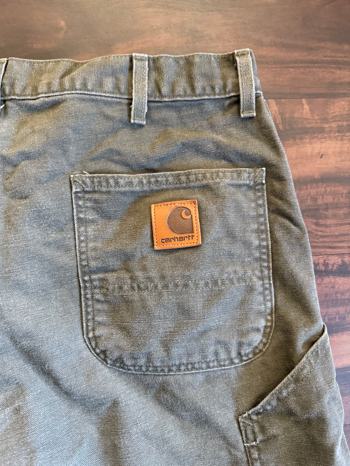 Vintage Carhartt Green Canvas Carpenter Shorts- 37