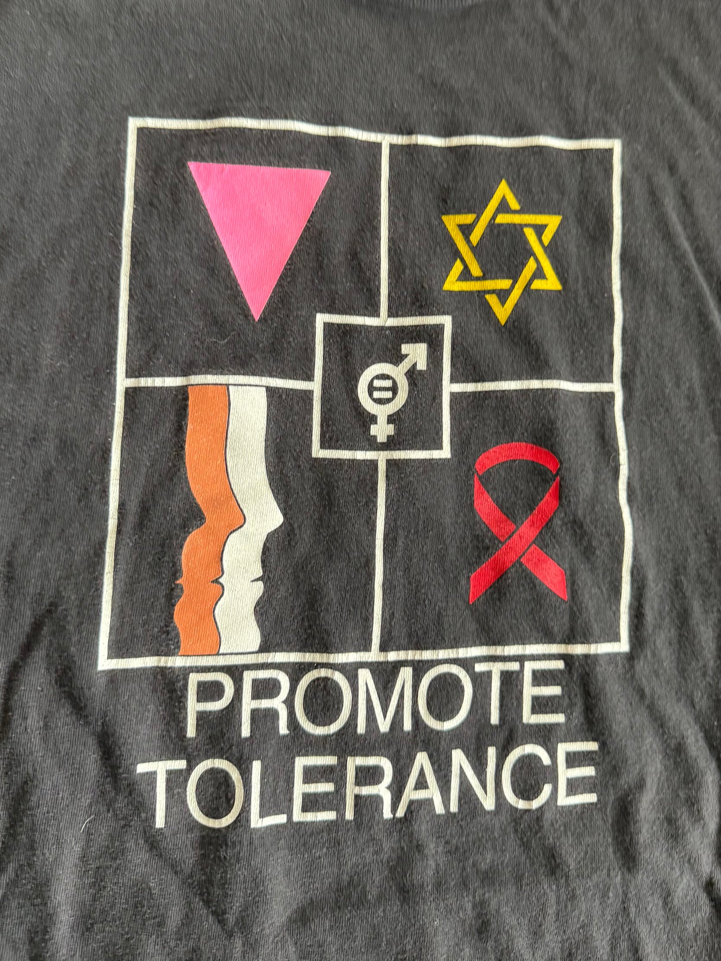 Vintage Promote Tolerance Activism Equal Rights T-Shirt- M