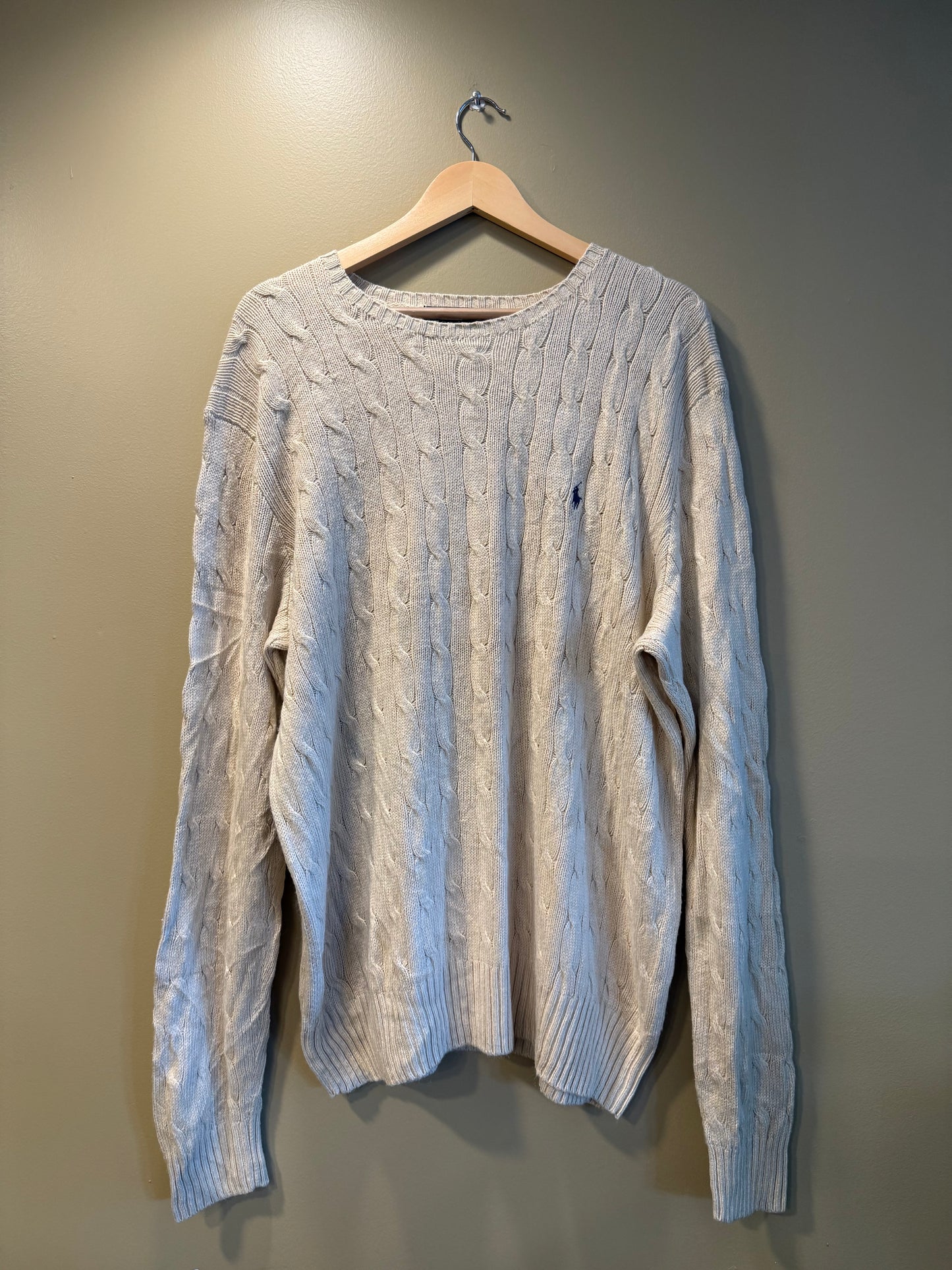 Vintage Polo Ralph Lauren Silk Cable Knit Sweater- XL