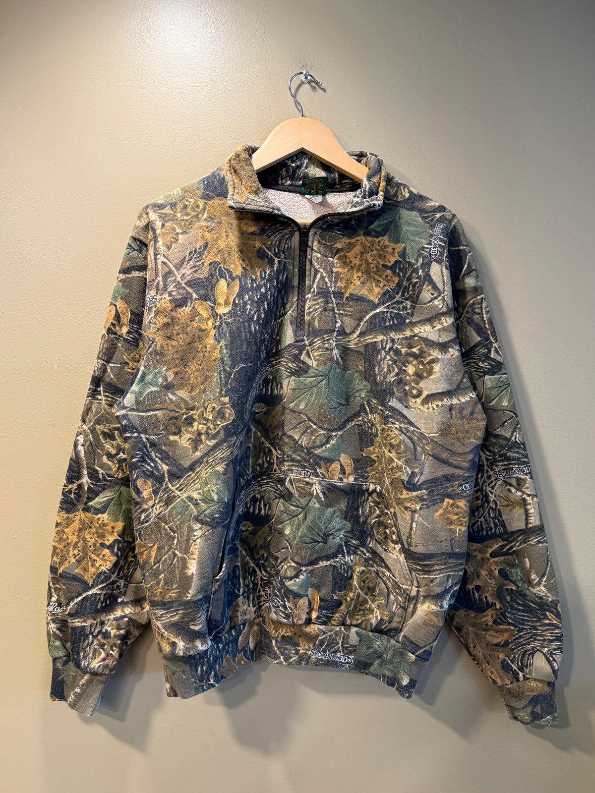 Vintage Cabela’s Tree Camo Quarter-Zip Sweatshirt- L