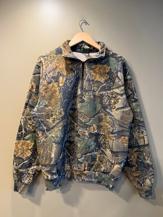 Vintage Cabela’s Tree Camo Quarter-Zip Sweatshirt- L