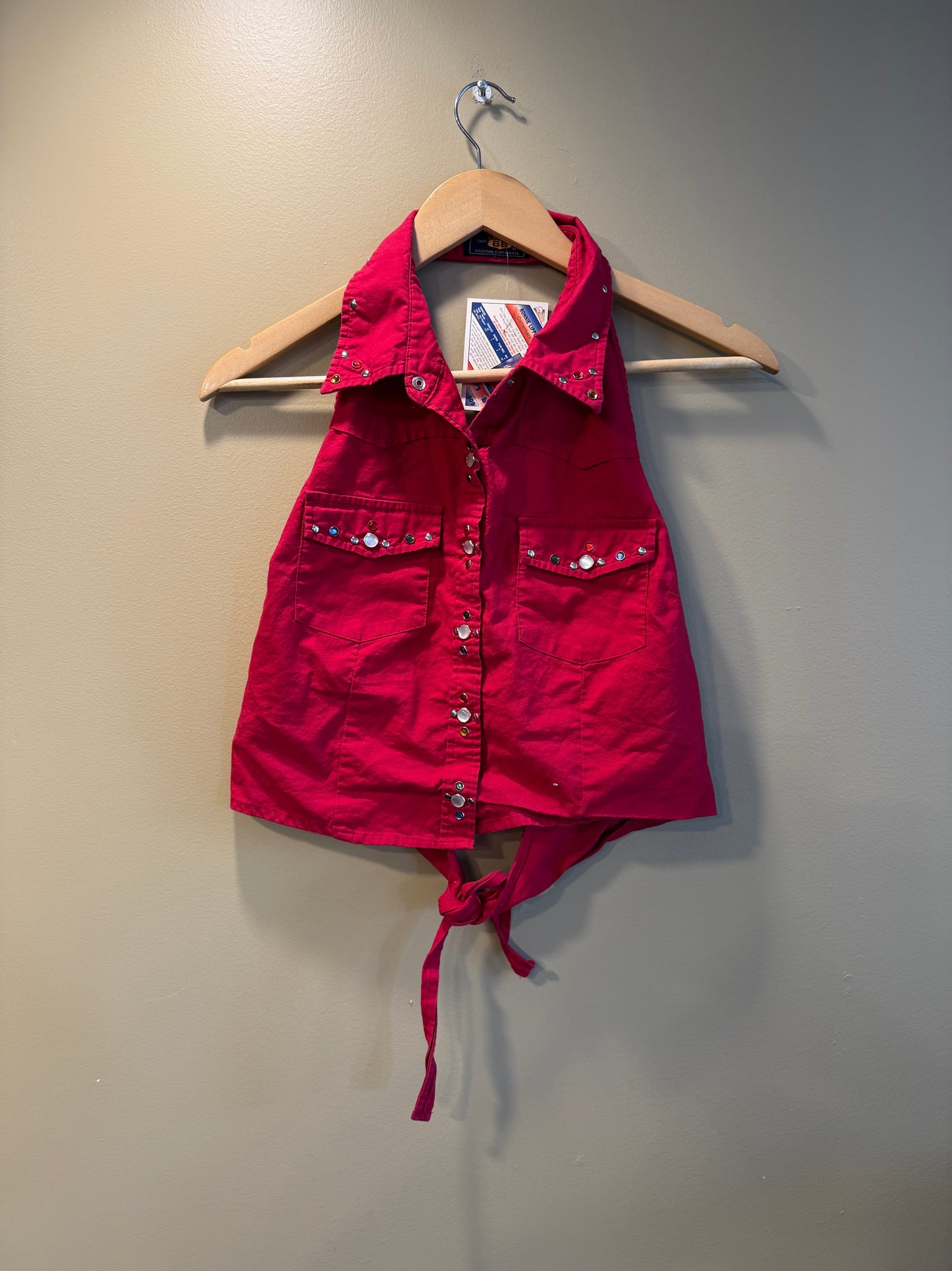 Vintage Y2K Route 66 Red Embezzled Top- M/L