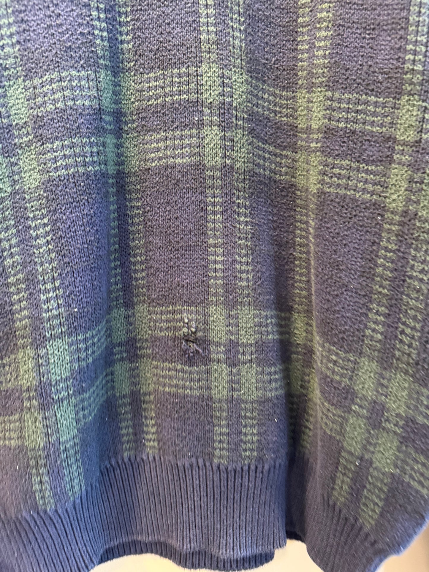 Vintage Boutique Cotton Distressed Checkered Sweater- L
