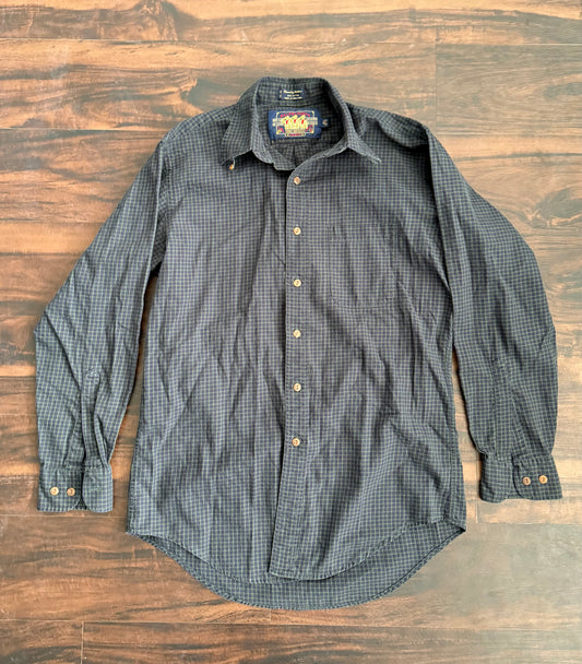 Vintage Ralph Lauren Chaps Button-Up Navy Blue & White Shirt- S