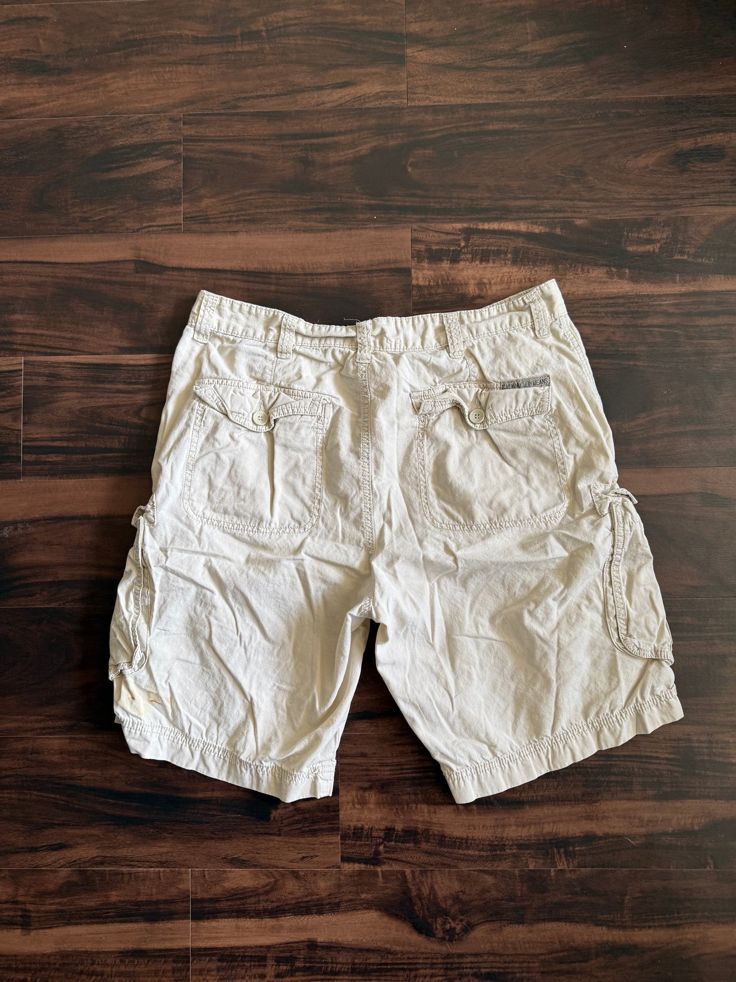 Vintage Calvin Klein Jeans White Cargo Shorts- 36