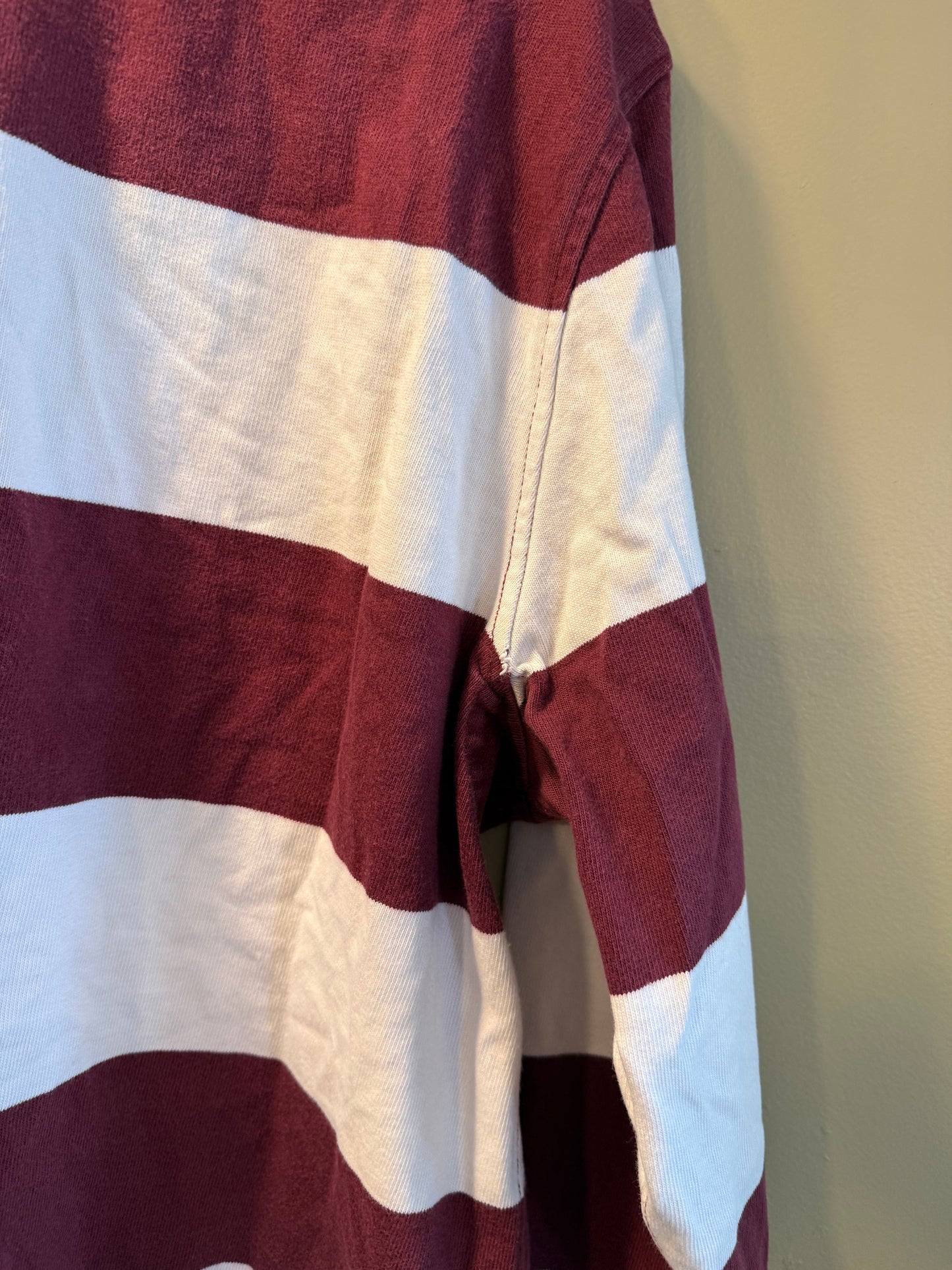 Vintage Polo Ralph Lauren Crimson & White Rugby Shirt- XL