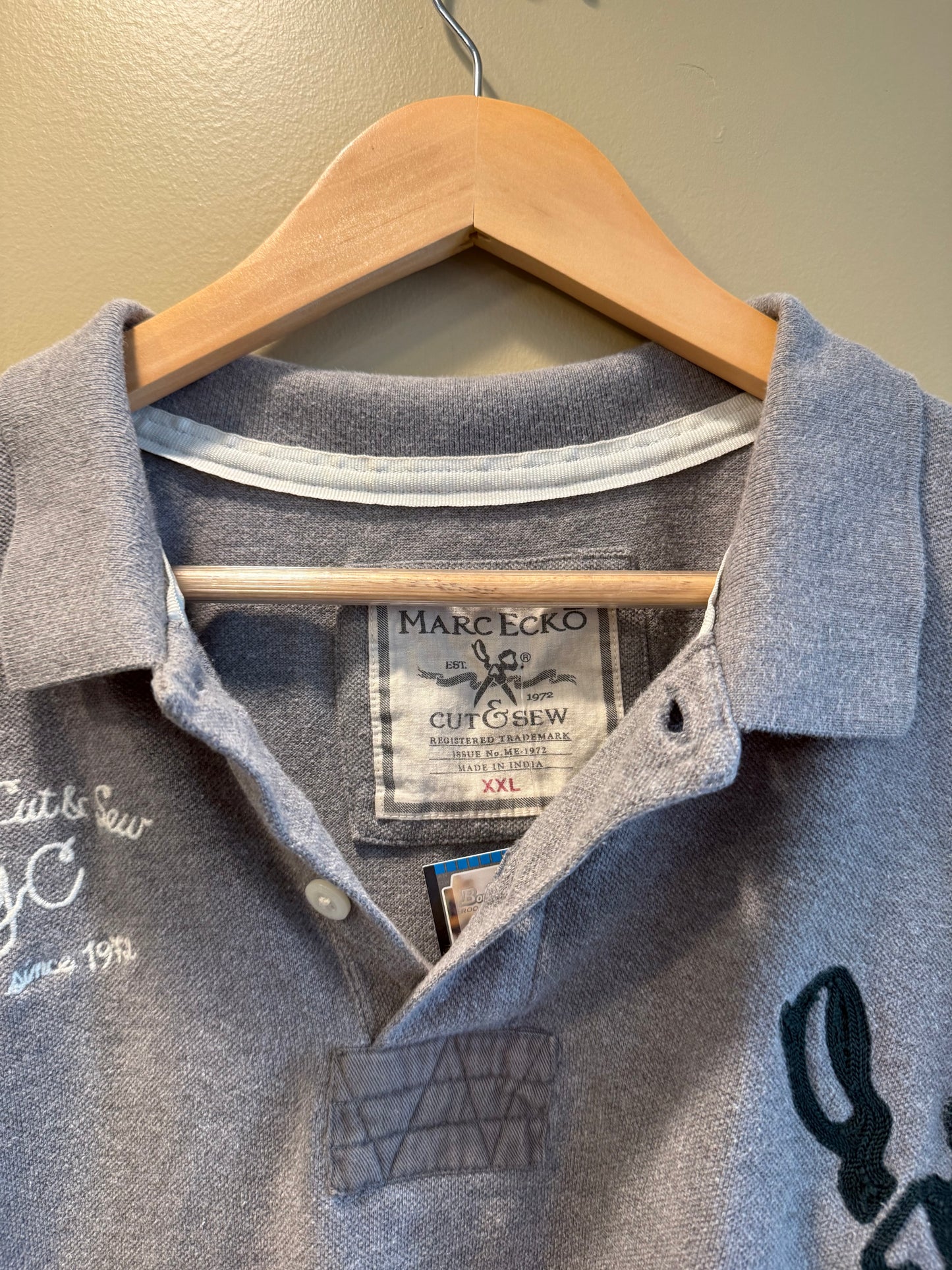 Vintage Y2K Marc Ecko Cut & Sew Gray Polo Shirt- XXL