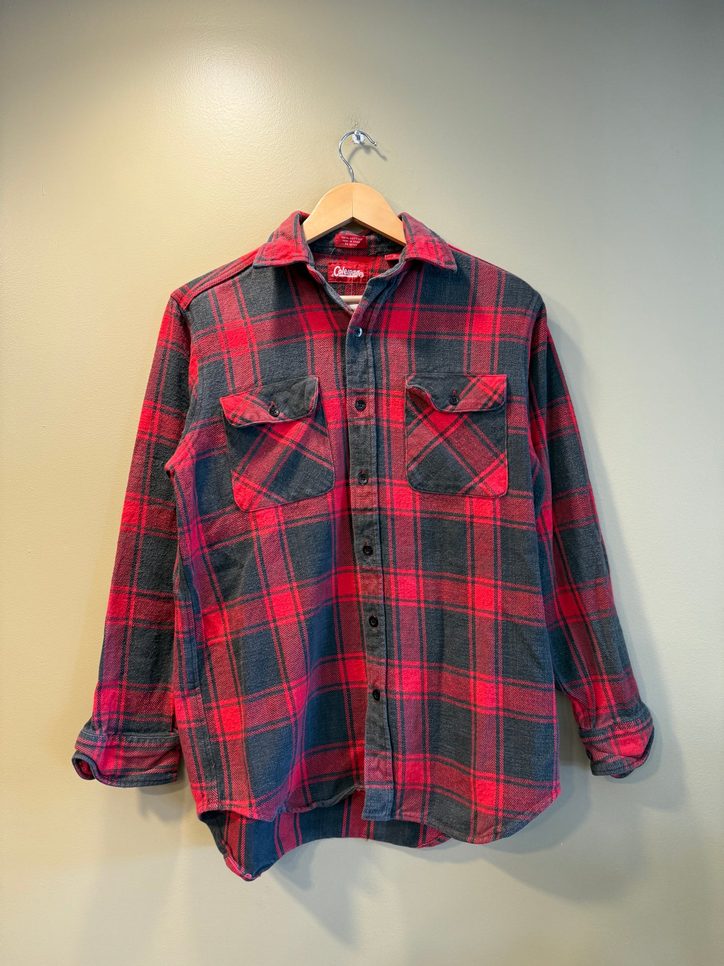 Vintage Coleman Red Checkered Flannel Shirt- S