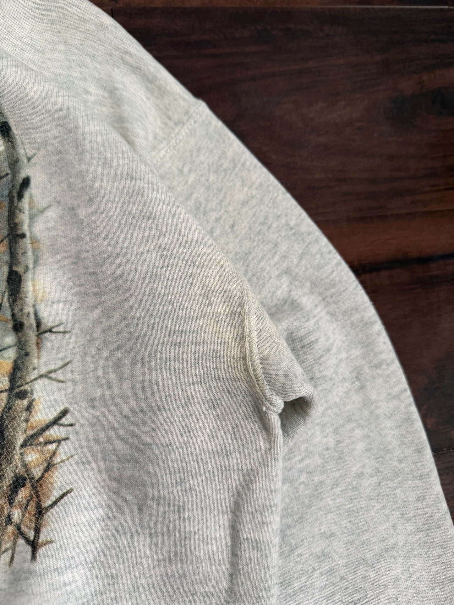 Vintage White Tail Deer Nature Crewneck Sweatshirt- L