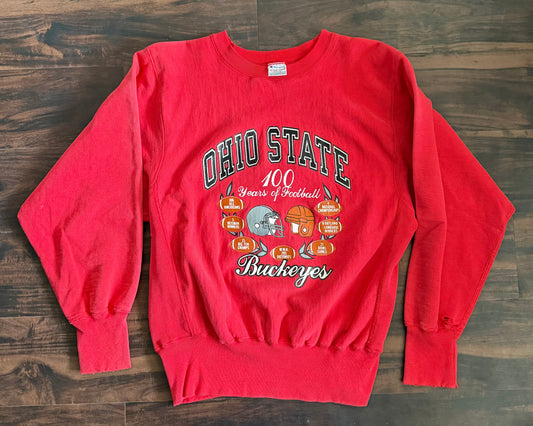 Vintage Champion Reverse Weave Ohio State Buckeyes 100 Years Crewneck Sweatshirt- M