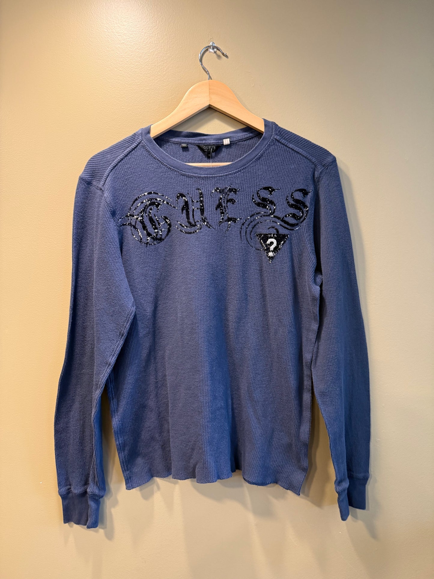 Vintage Y2K Guess Jeans Thermal Gothic T-Shirt- S