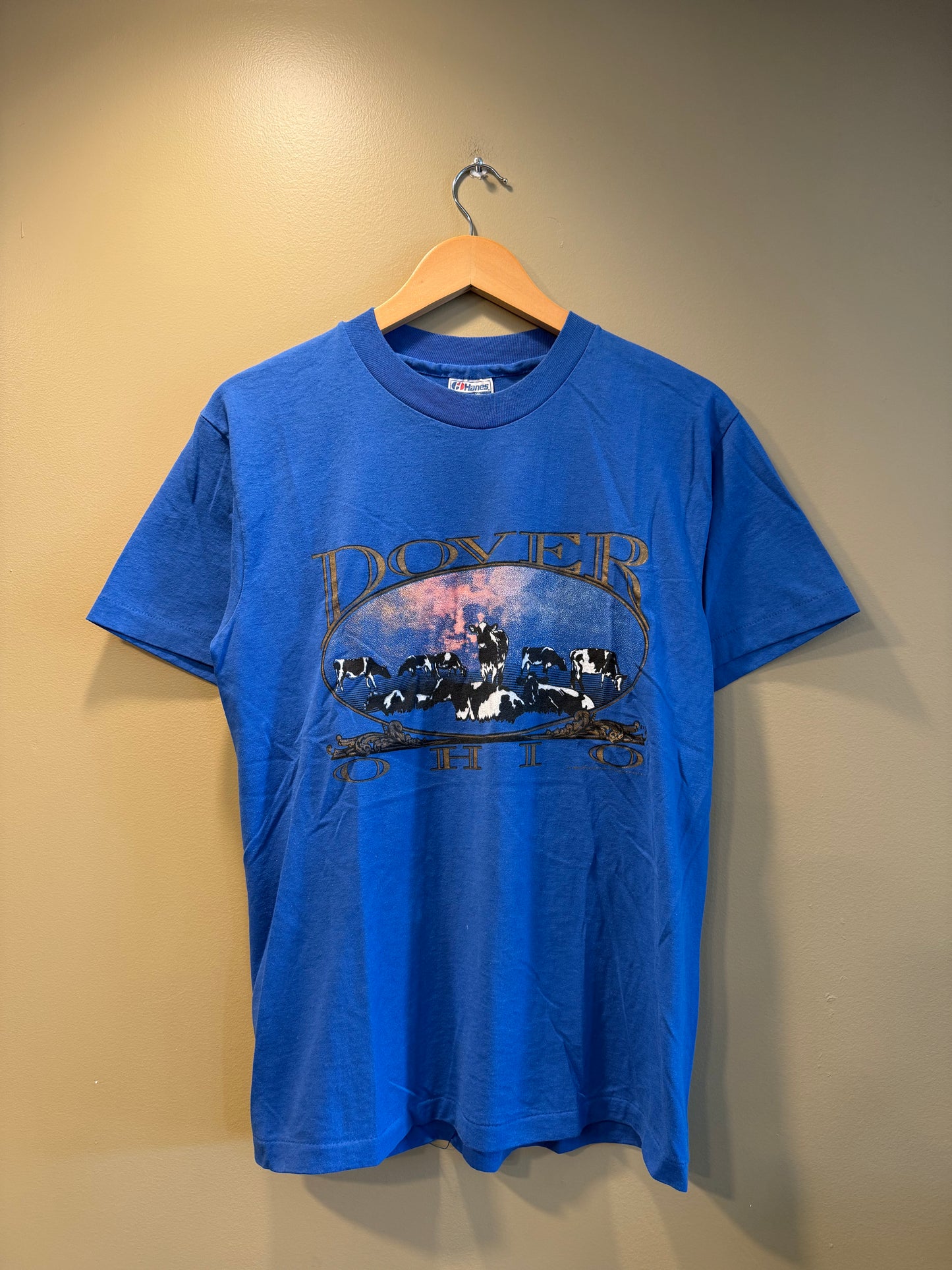 Vintage Dover Ohio Cows Blue T-Shirt- M