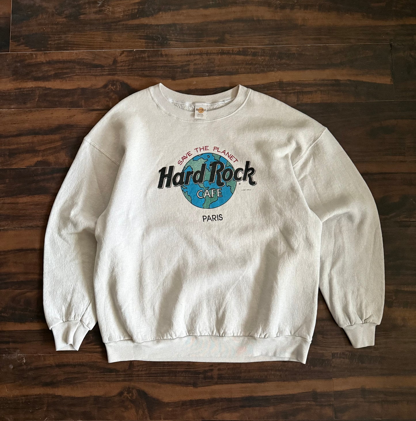 Vintage Hard Rock Cafe Paris Globe Crewneck Sweatshirt- XL