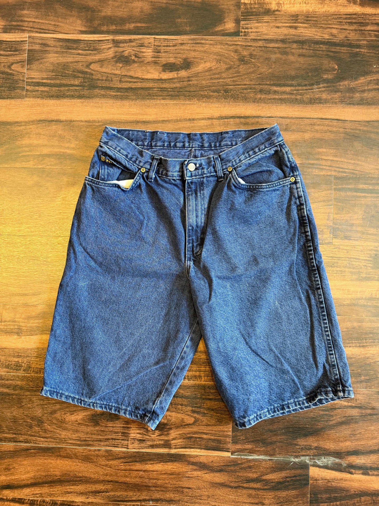 Vintage HIS Navy Blue Dark Wash Jean Shorts- 32