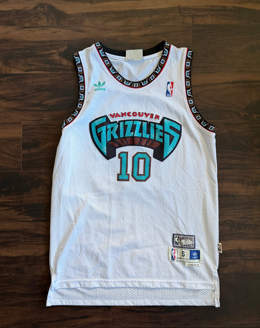 Hardwood Classics Vancouver Grizzlies Mike Bibby White NBA Jersey- S