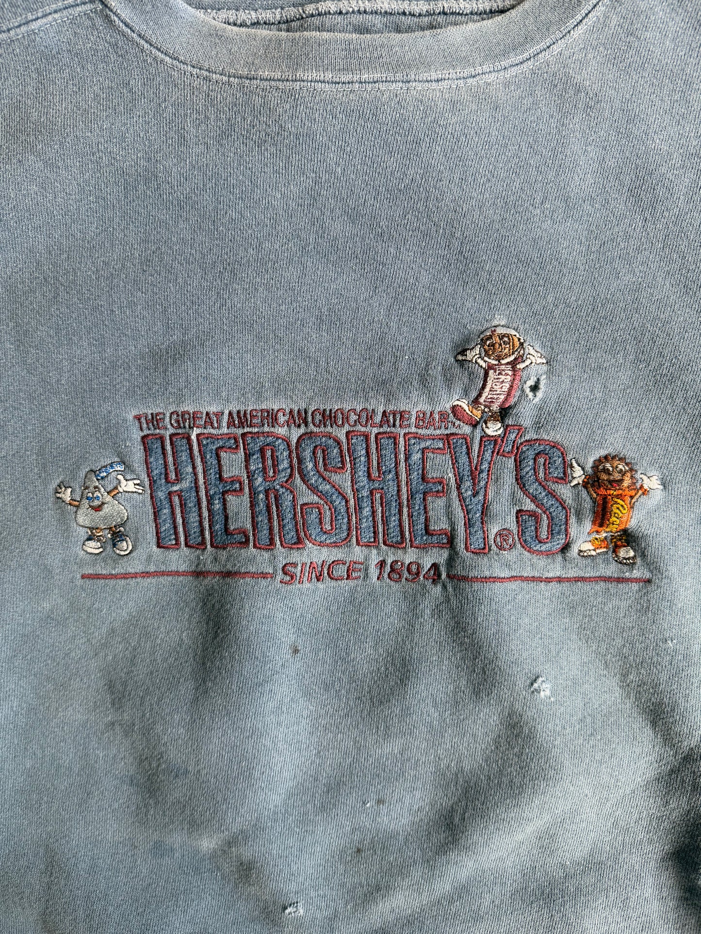 Vintage Thrashed Hershey’s Chocolate Character Crewneck Sweatshirt- XL