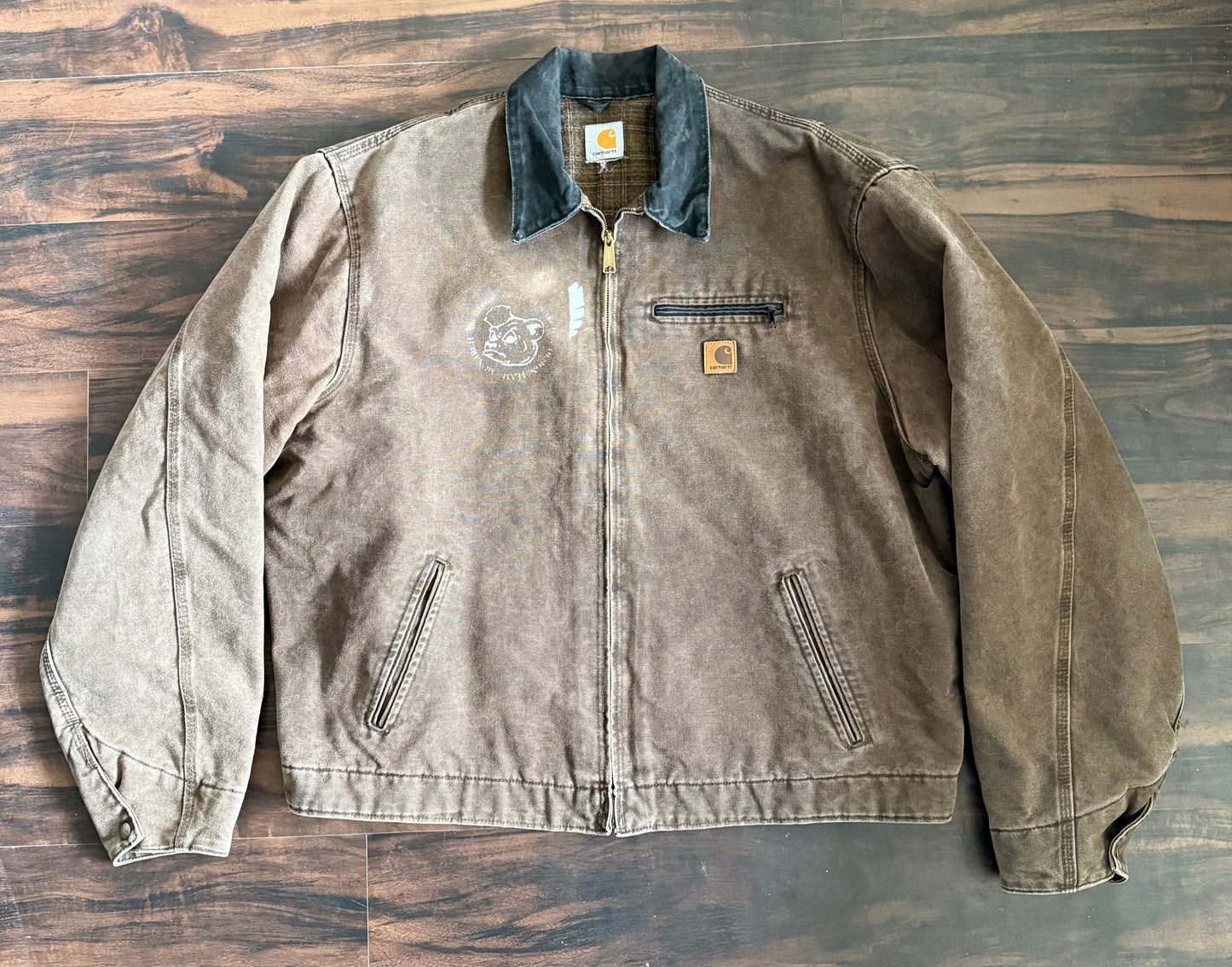 Vintage Carhartt Brown Flannel Lined Detroit Jacket- XXL