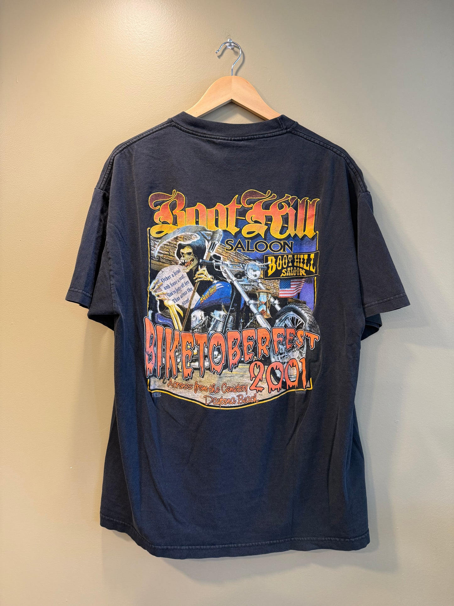 Vintage Boot Hill Saloon Biketoberfest 2001 T-Shirt- XL