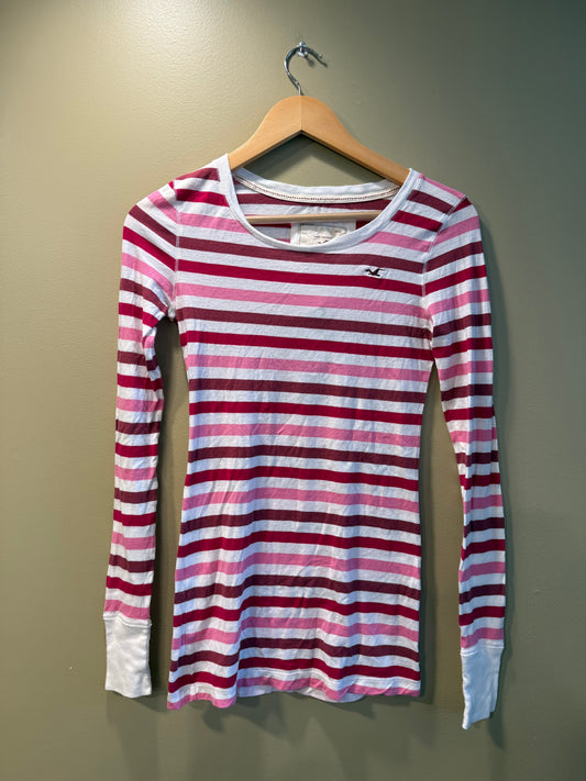 Vintage Y2K Hollister Striped Long Sleeve T-Shirt- M