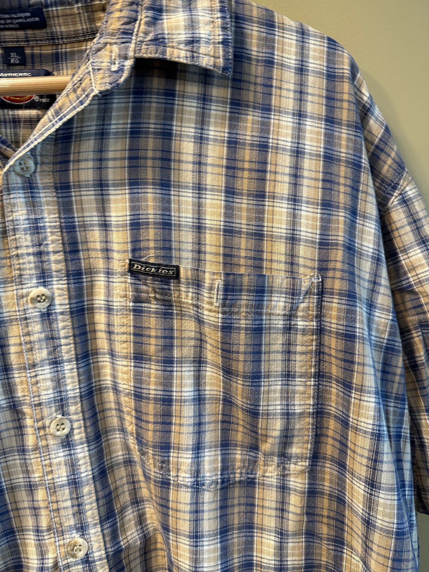 Vintage Dickies Cotton Checkered Button-Up Shirt- XL