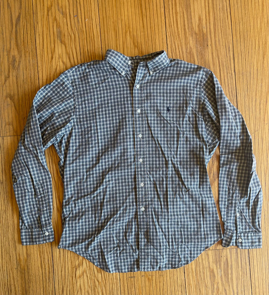 Vintage Ralph Lauren Neutral Cotton Button-Up Shirt- L