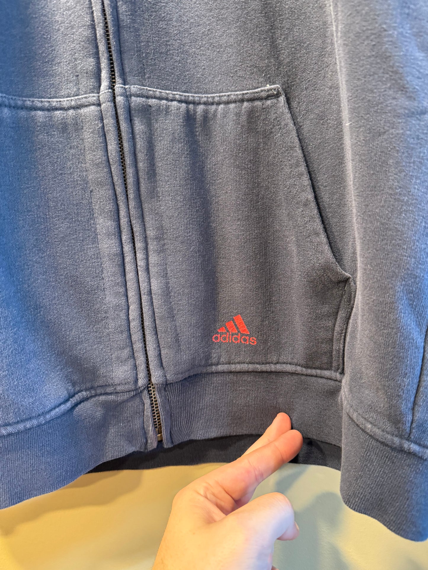 Vintage Cleveland Indians Adidas Blue Zip-Up Hoodie Sweatshirt- M