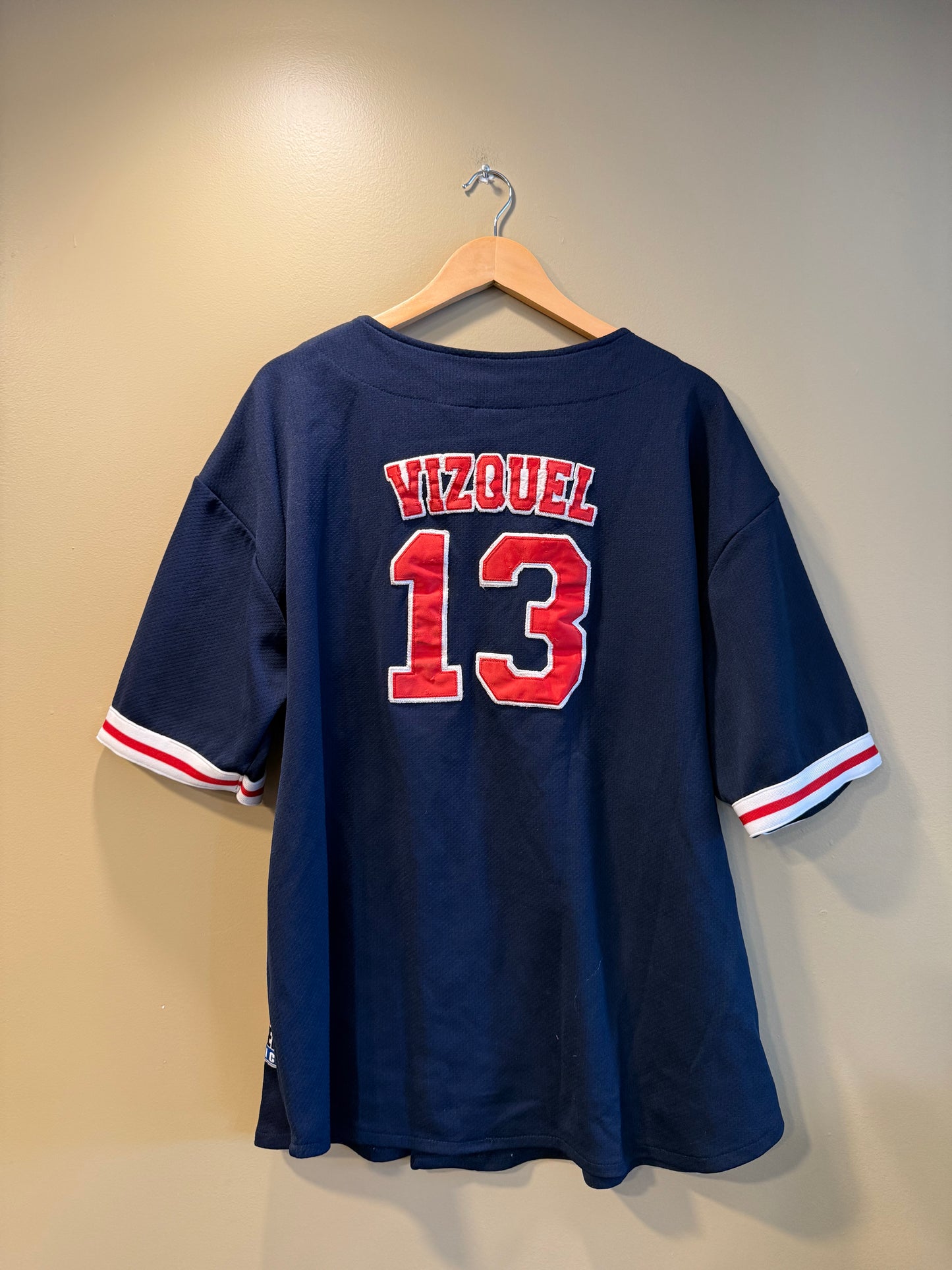 Vintage Cleveland Indians Omar Vizquel Navy Blue MLB Jersey- XL
