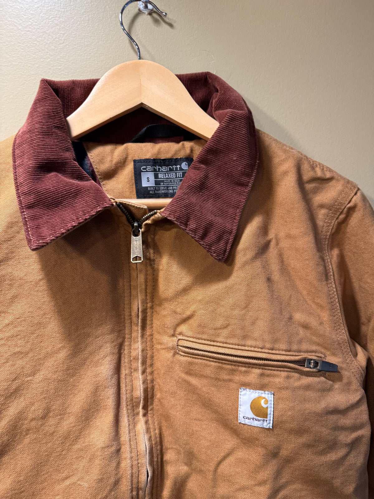 Vintage Carhartt Blanket-Lined Canvas Detroit Jacket - S