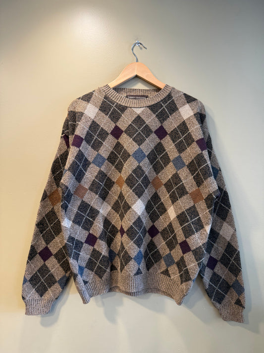 Vintage Liberty Multicolor Argyle Pattern Sweater- L