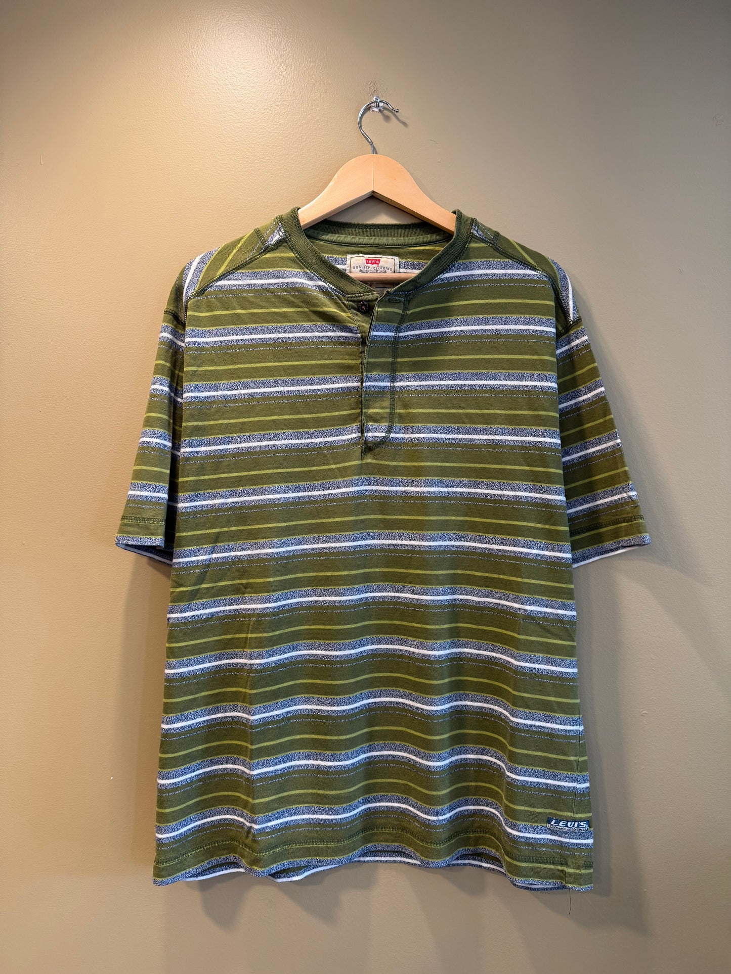Vintage Levi’s Classic Jeanswear Striped Green T-Shirt- L