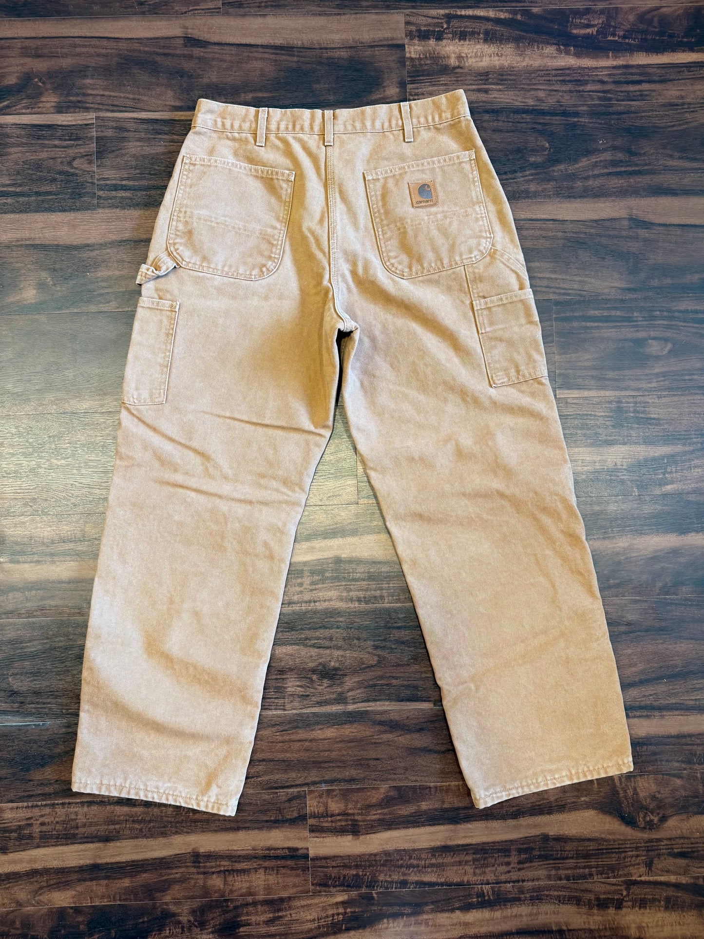 Vintage Carhartt Flannel Lined Tan Carpenter Pants- 32x32
