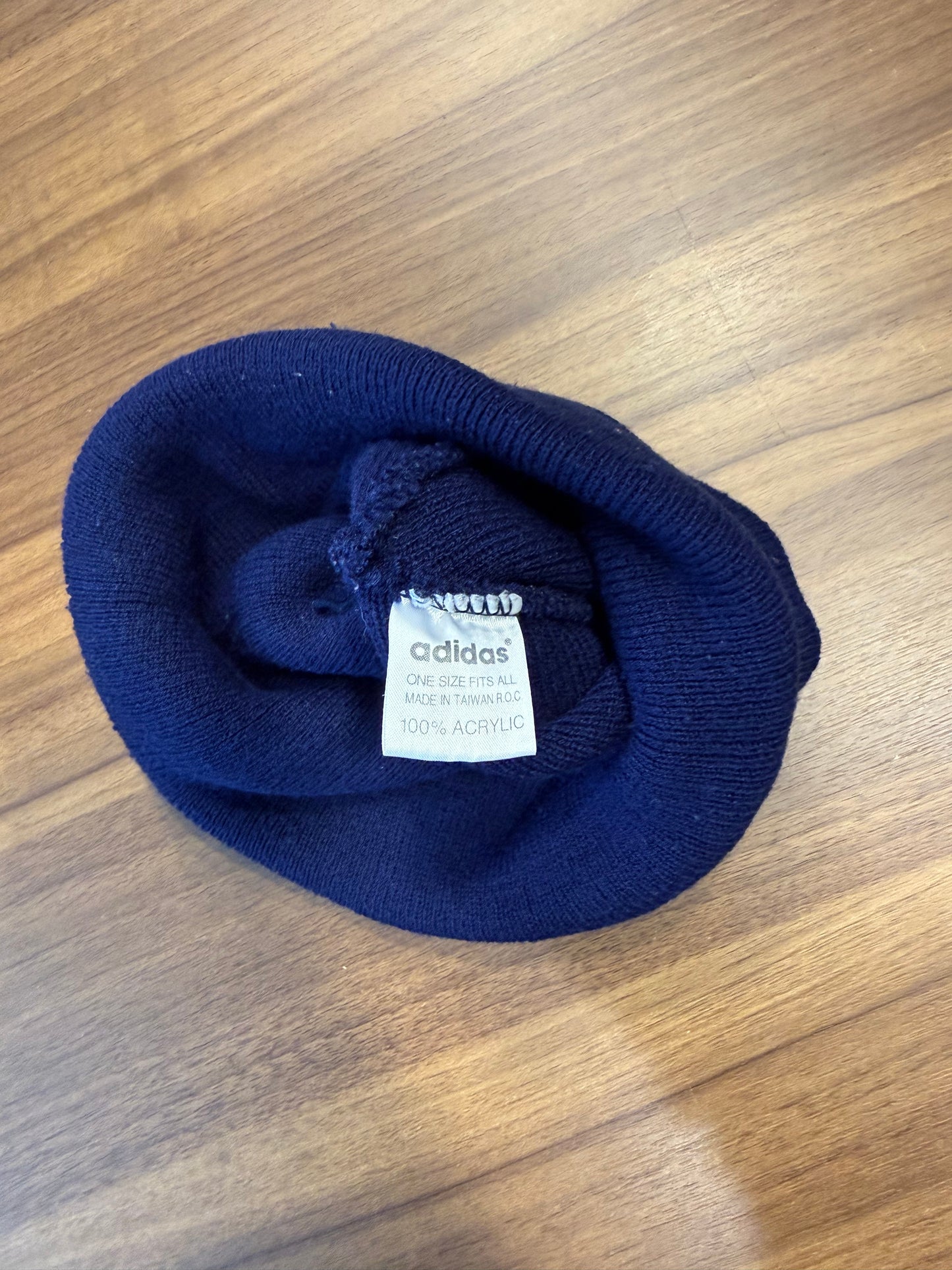 Vintage Adidas Navy Blue Embroidered Beanie Hat