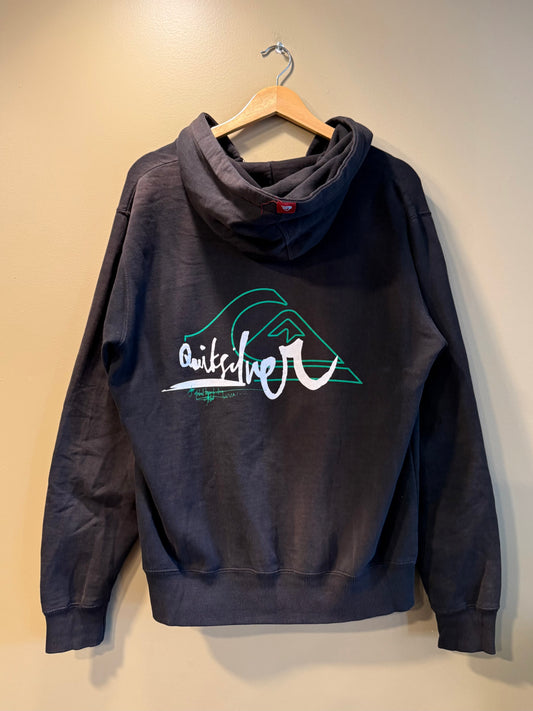 Vintage Quiksilver Big Logo Zip-Up Hoodie Sweatshirt- M