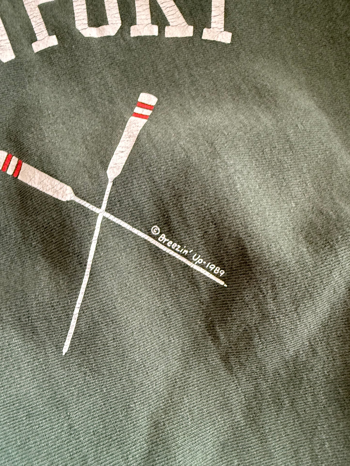 Vintage Champion Reverse Weave Newport Rowing Green Crewneck Sweatshirt- L