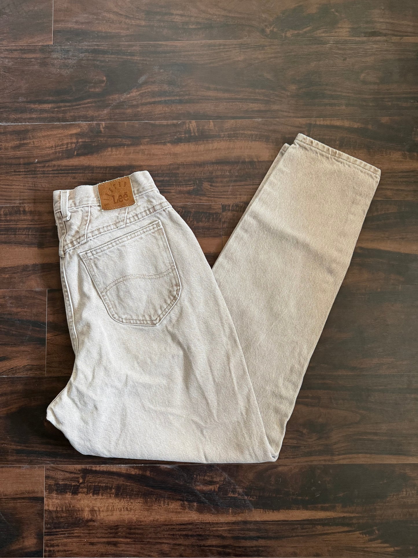 Vintage Lee Riveted Light Wash Tan Denim Jeans- 30x30